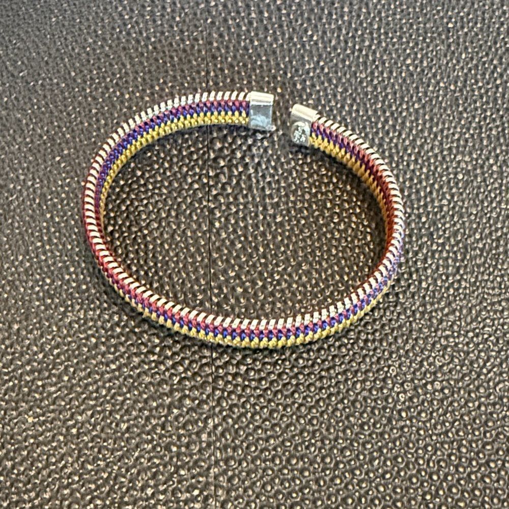 Brilho 925 Colombia Flag Colorful Woven Bracelet onesize